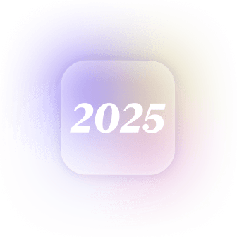 Stylized graphic featuring the year 2025 in soft colors.